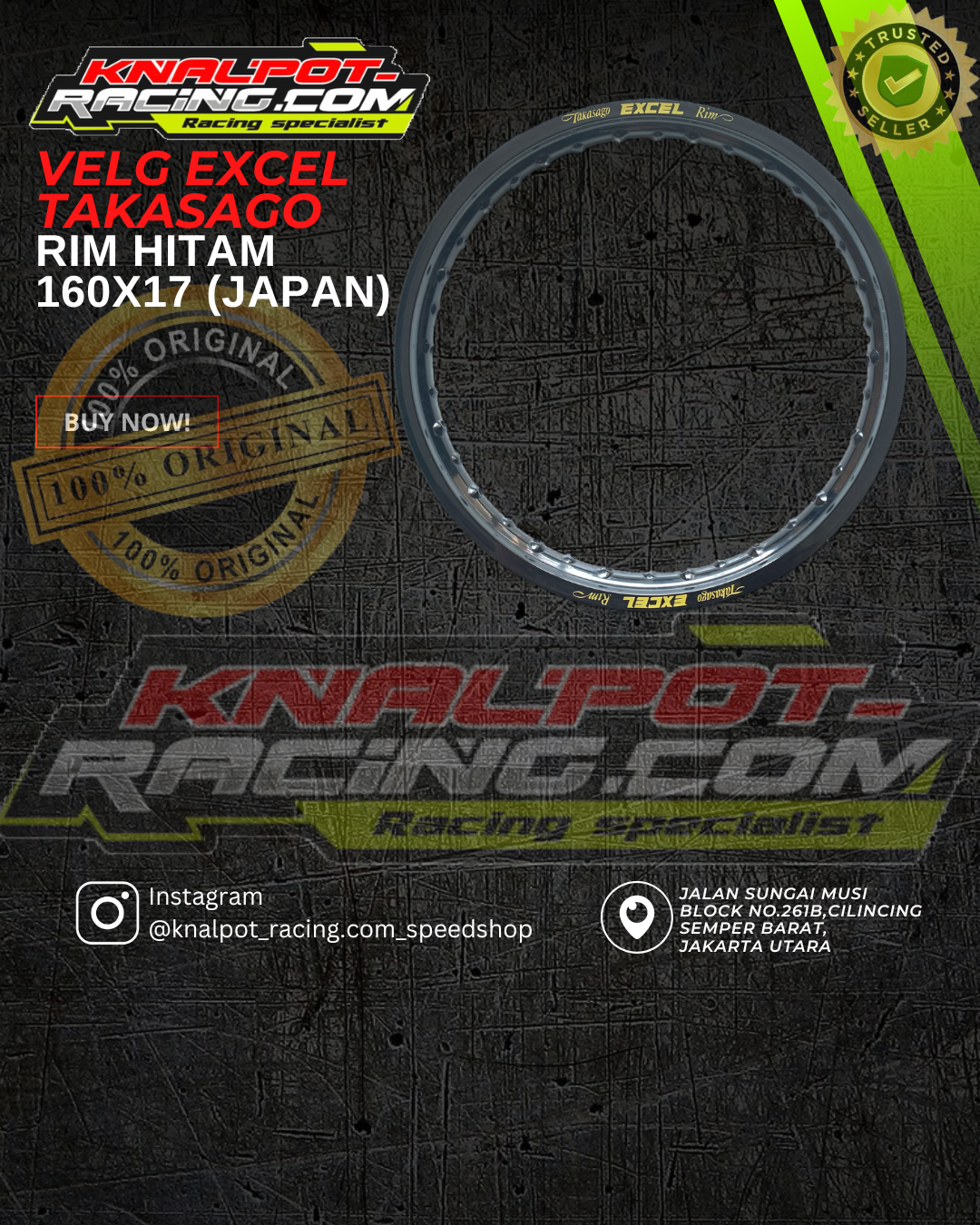 VELG EXCEL TAKASAGO RIM HITAM 160X17 (JAPAN)